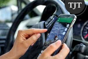 Smartphone GPS navigation app showing location tracking data